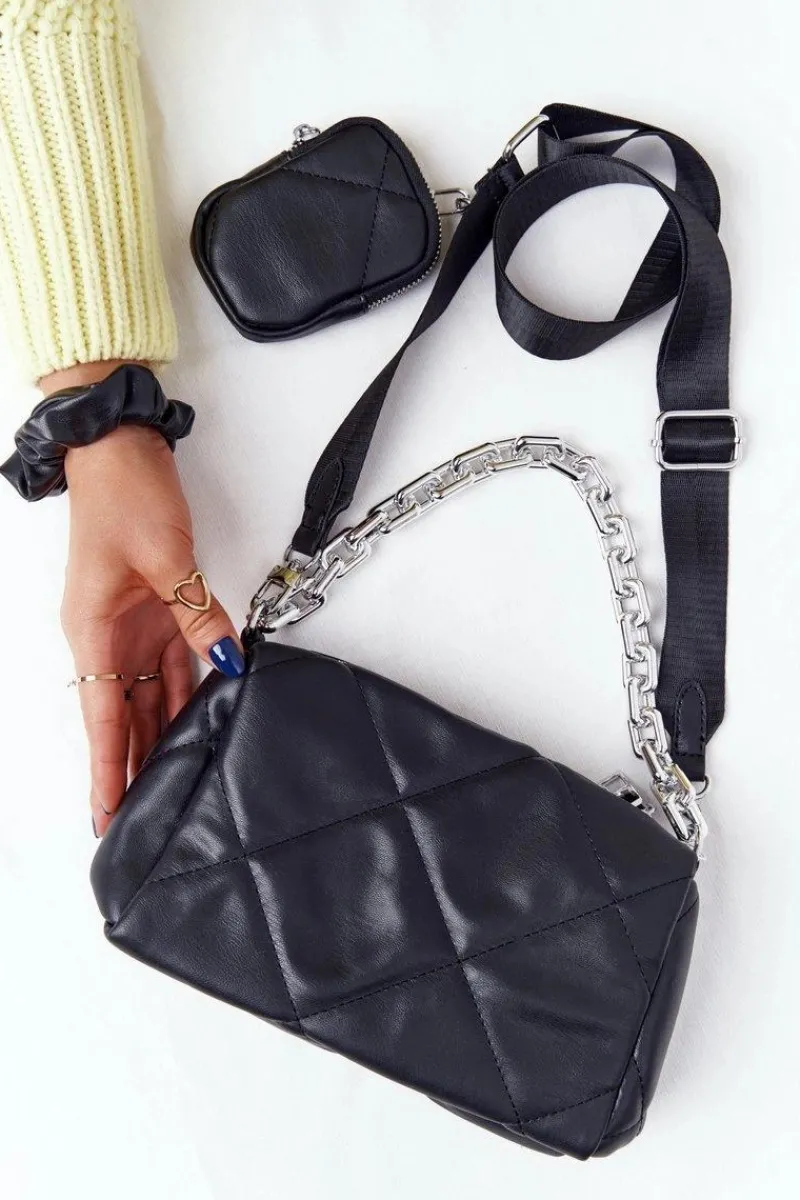 New Boto Mała Torebka Na Ramię Z Saszetką Barcelona Czarna