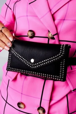 Nerki|Torebki Klasyczne>Boto Mała Torebka Nerka Z Dżetami 2w1 Bruno Rossi Czarna