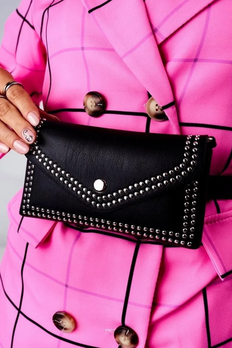 Nerki|Torebki Klasyczne>Boto Mała Torebka Nerka Z Dżetami 2w1 Bruno Rossi Czarna