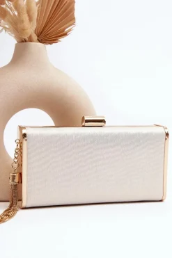 Best Boto Mała Torebka Wizytowa Z Frędzlem Chionon Perłowa