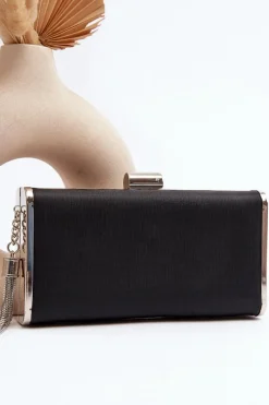 Kopertówki>Boto Mała Torebka Wizytowa Z Frędzlem Chionon Czarna