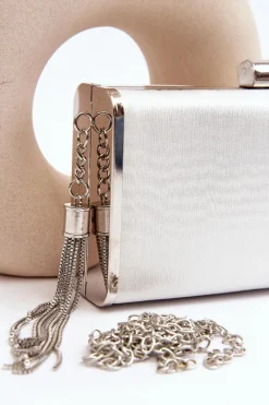 Online Boto Mała Torebka Wizytowa Z Frędzlem Chionon Srebrna