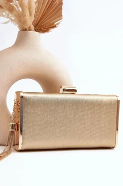Clearance Mała Torebka Wizytowa Z Frędzlem Chionon Złota Kopertówki