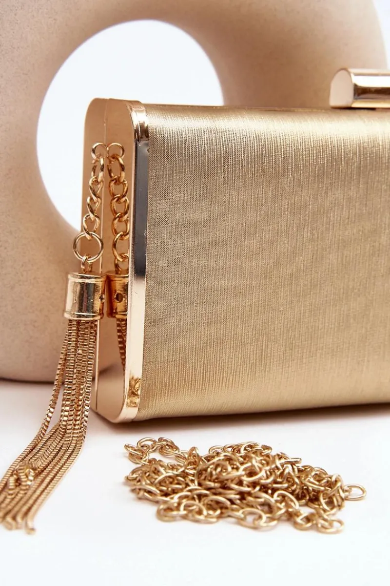 Clearance Mała Torebka Wizytowa Z Frędzlem Chionon Złota Kopertówki