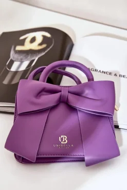 Discount Mała Torebka Z Kokardą Fioletowa Nesehe Torebki Kuferki