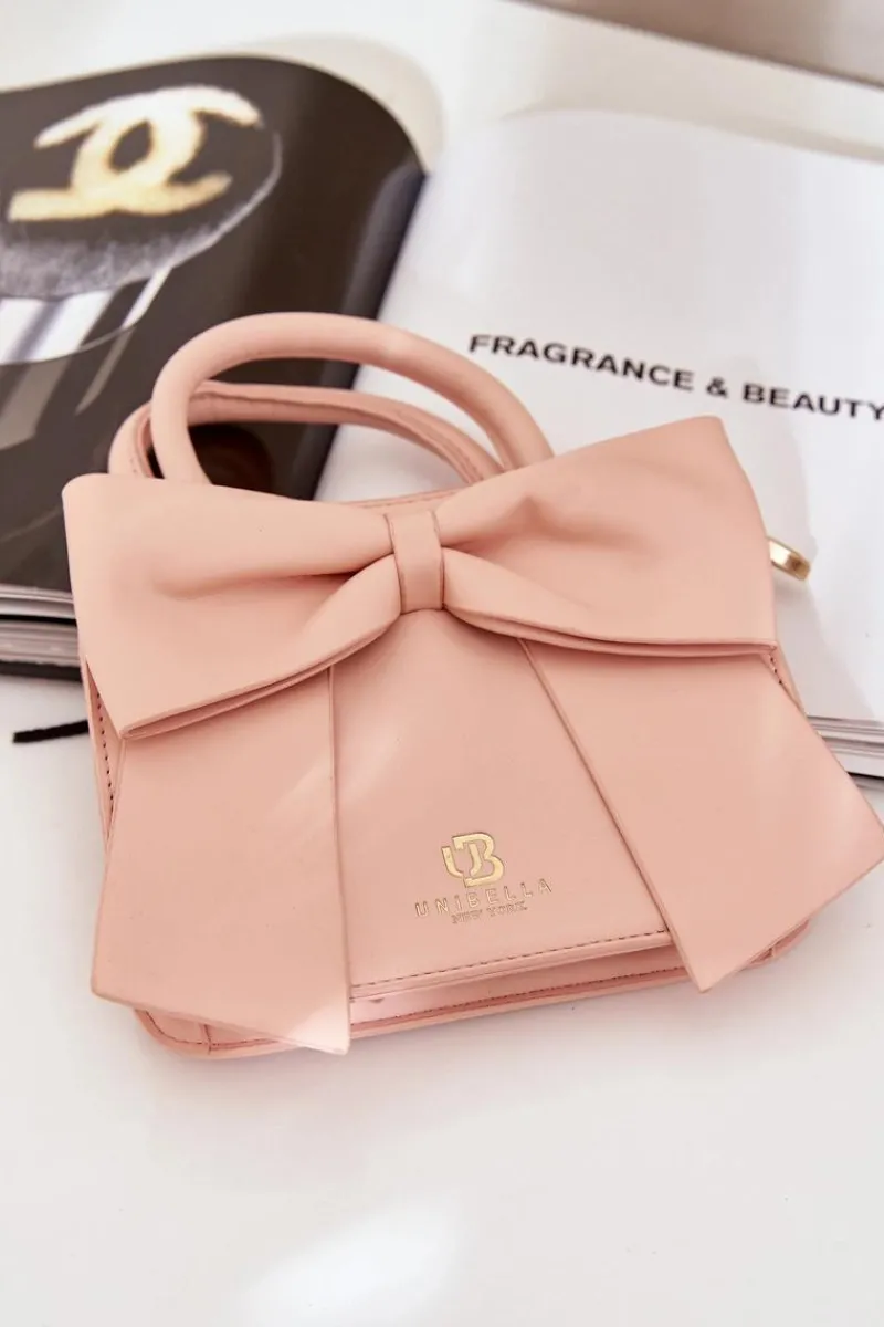 Torebki Kuferki>Boto Mała Torebka Z Kokardą Różowa Nesehe