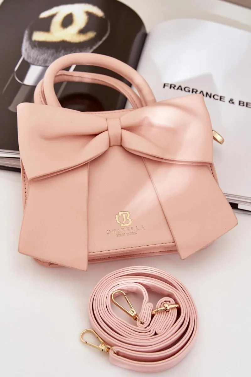 Torebki Kuferki>Boto Mała Torebka Z Kokardą Różowa Nesehe