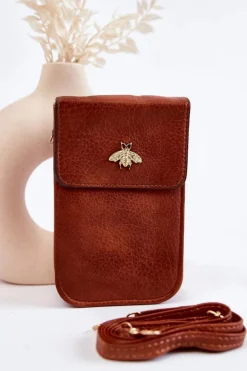 Mała Torebka Z Ozdobą Brązowa Neliss Listonoszki