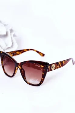 Clearance PRIUS Marmurkowe Okulary Przeciwsłoneczne Cat Eye Brązowe Ombre
