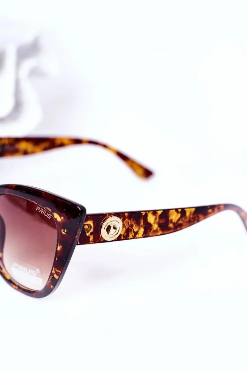Clearance PRIUS Marmurkowe Okulary Przeciwsłoneczne Cat Eye Brązowe Ombre