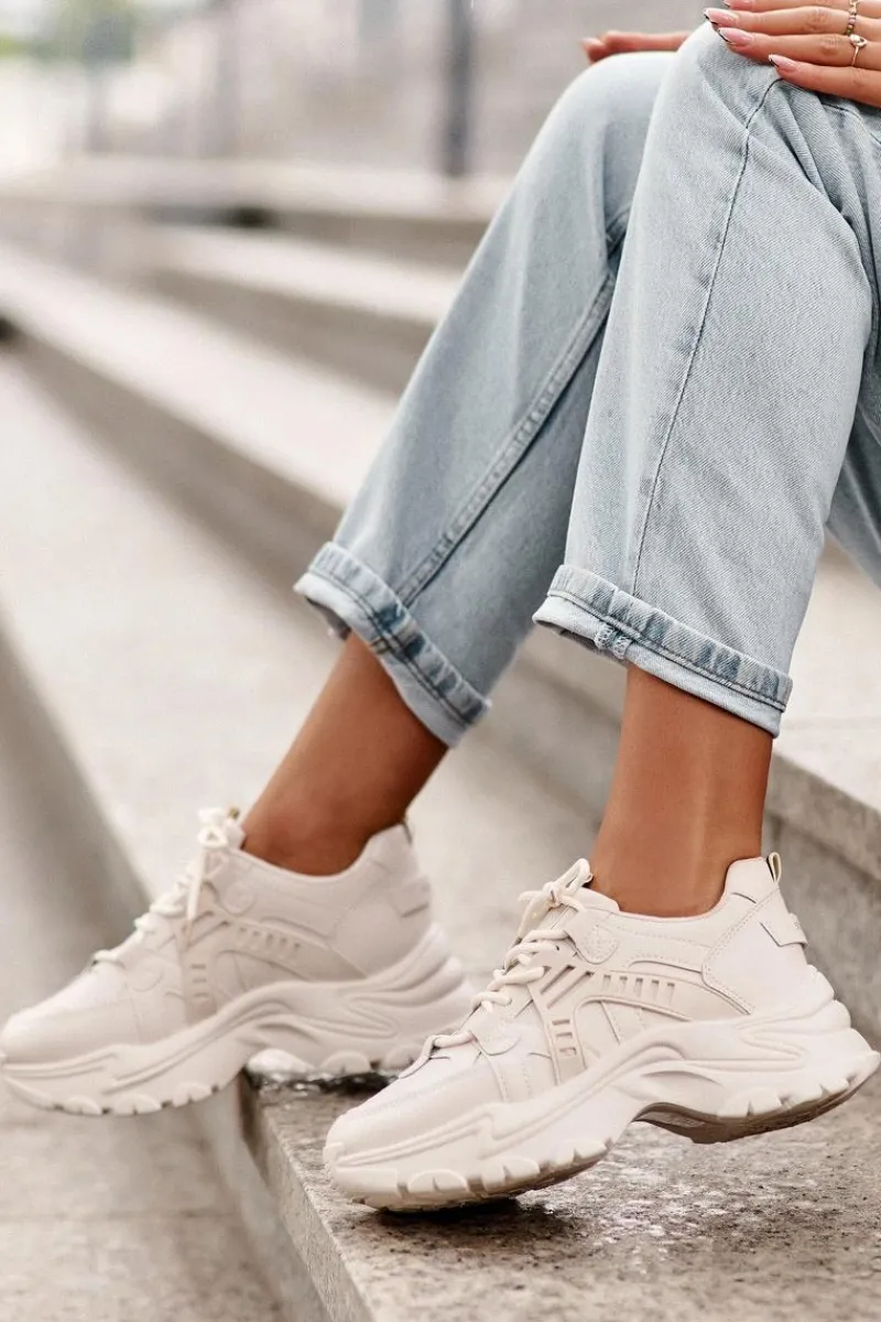 Online Masywne Damskie Buty Sportowe Sneakersy Beżowe Toderus Damskie Sneakersy Damskie