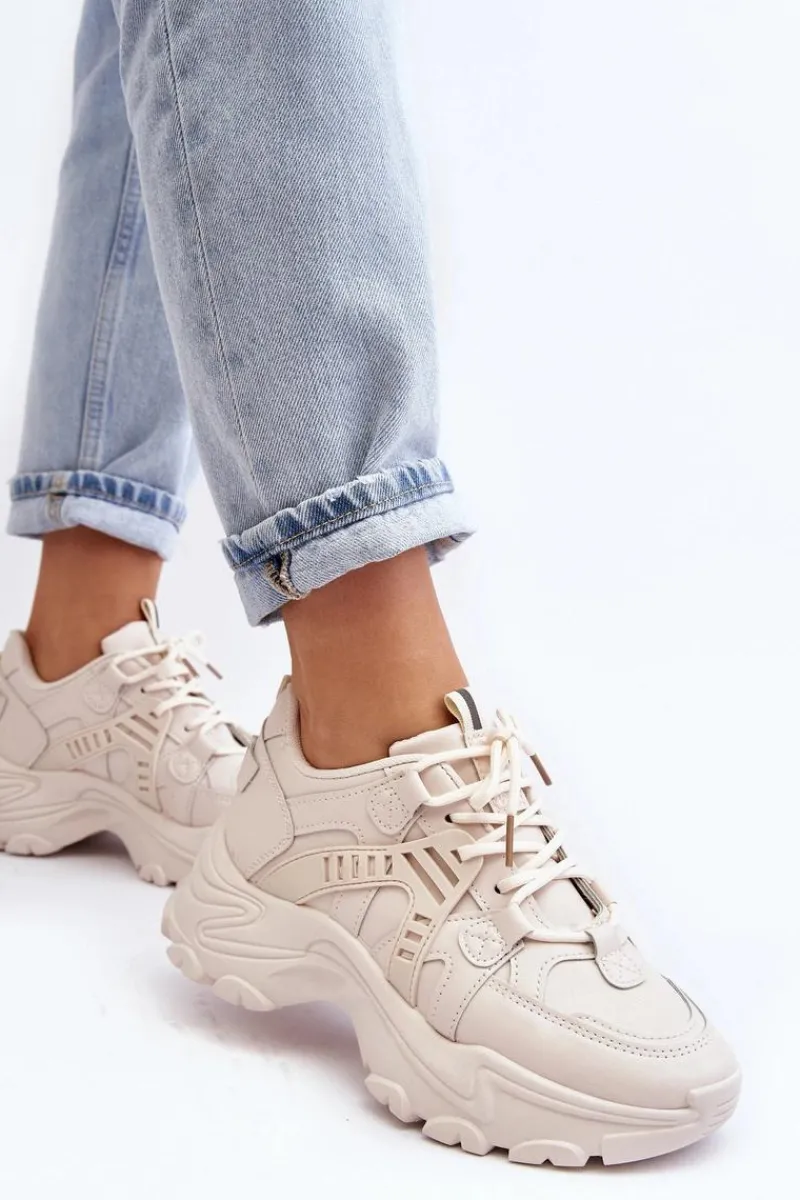 Online Masywne Damskie Buty Sportowe Sneakersy Beżowe Toderus Damskie Sneakersy Damskie