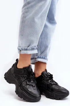 Evento Masywne Damskie Buty Sportowe Sneakersy Czarne Toderus Czarny