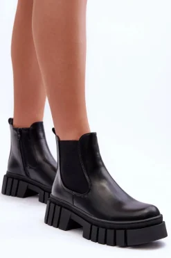 Masywne Skórzane Botki Sztyblety Czarne Orryss Damskie Brązowe I Beżowe Botki|Botki Płaskie