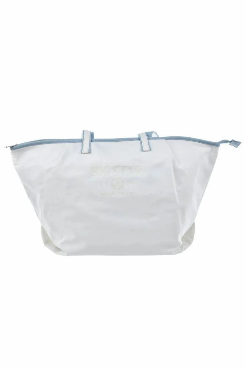 Online Materiałowa Duża Torba Big Star NN574050 Biała Torby Sportowe|Torebki Klasyczne