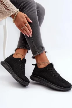 Clearance Evento Materiałowe Buty Sportowe Damskie Czarne Kephope