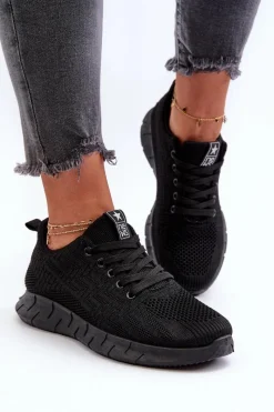 Clearance Evento Materiałowe Buty Sportowe Damskie Czarne Kephope