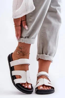 Online Materiałowe Damskie Klapki Na Rzep Białe Jose Damskie Klapki Na Platformie|Klapki Damskie Klasyczne