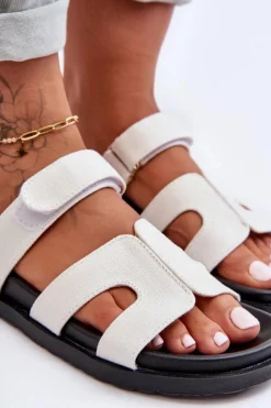 Online Materiałowe Damskie Klapki Na Rzep Białe Jose Damskie Klapki Na Platformie|Klapki Damskie Klasyczne