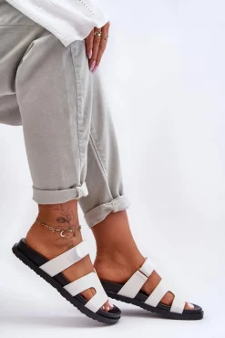 Online Materiałowe Damskie Klapki Na Rzep Białe Jose Damskie Klapki Na Platformie|Klapki Damskie Klasyczne