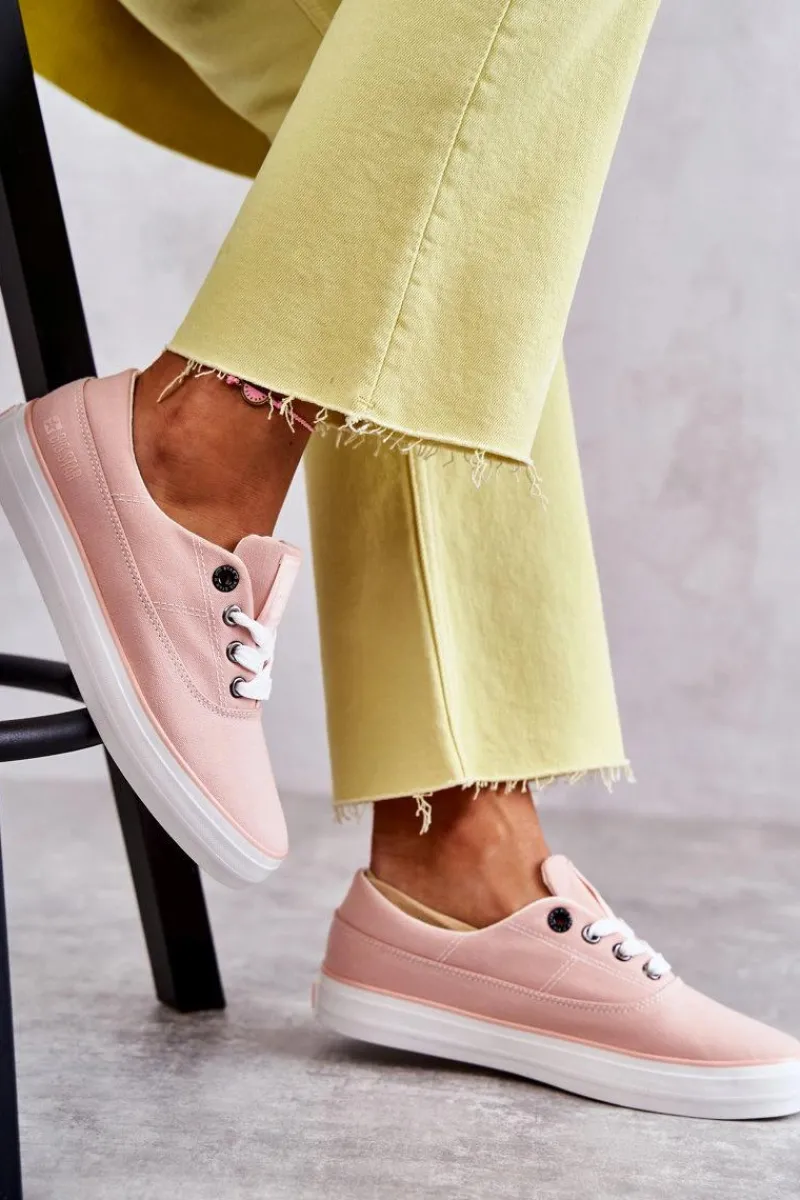 Best Big Star Shoes Materiałowe Damskie Tenisówki Big Star KK274020 Nude