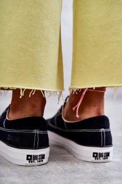 Discount Big Star Shoes Materiałowe Damskie Tenisówki Big Star KK274019 Czarne Czarny