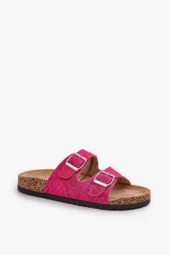 Klapki Korkowe|Klapki Na Platformie></noscript>Boto Materiałowe Klapki Na Korkowej Podeszwie Z Klamrami Fuksja Atera Różowy