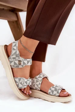 Sandały Płaskie><noscript><img width=