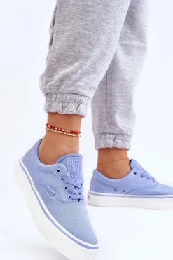 Clearance Big Star Shoes Materiałowe Tenisówki Na Platformie Big Star LL274145 Niebieskie