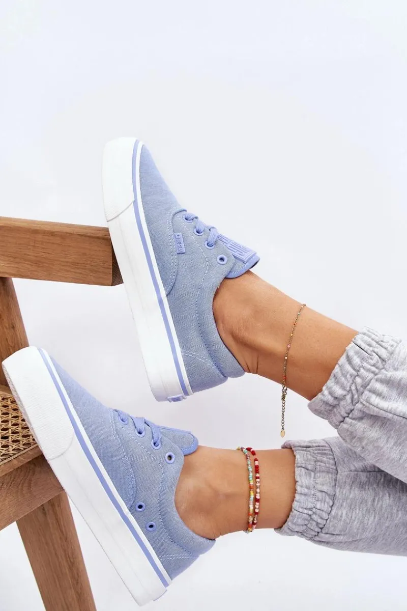 Clearance Big Star Shoes Materiałowe Tenisówki Na Platformie Big Star LL274145 Niebieskie