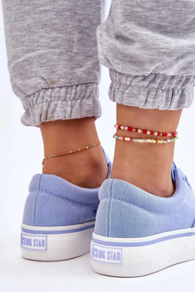 Clearance Big Star Shoes Materiałowe Tenisówki Na Platformie Big Star LL274145 Niebieskie