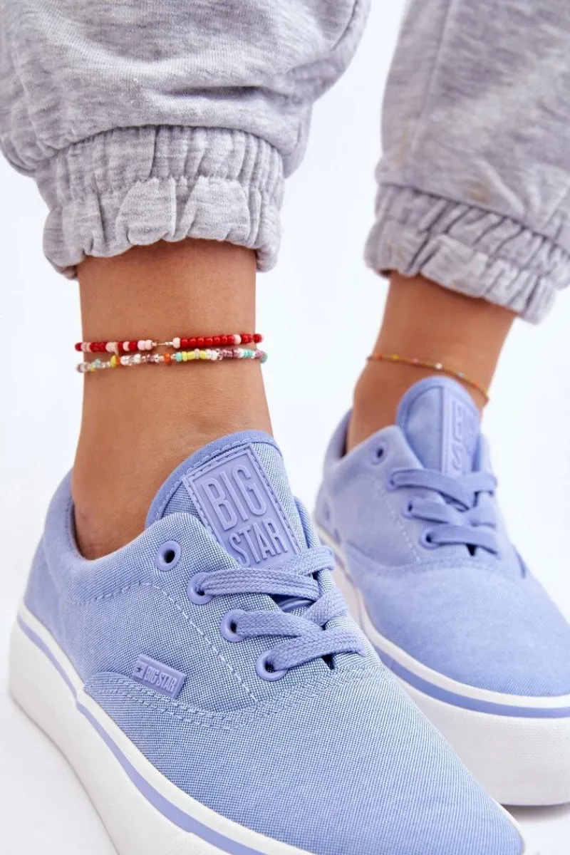 Clearance Big Star Shoes Materiałowe Tenisówki Na Platformie Big Star LL274145 Niebieskie