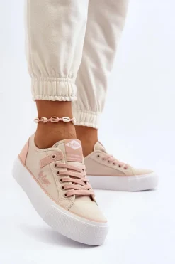 Online Lee Cooper Materiałowe Trampki Damskie LCW-24-31-2196 Beżowe