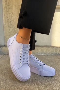 Trampki Damskie Big Star|Trampki Damskie Niskie>Big Star Shoes Materiałowe Trampki Damskie Big Star RR274406 Fioletowe Fioletowy