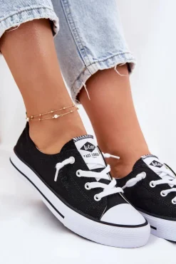 New Lee Cooper Materiałowe Trampki Damskie LCW-25-02-3299L Czarne Czarny