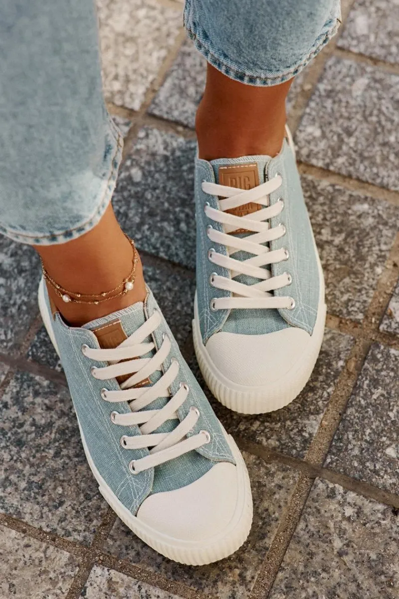 Discount Big Star Shoes Materiałowe Trampki Damskie Big Star RR274796 e Niebieski