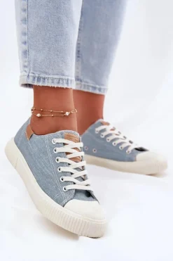 Discount Big Star Shoes Materiałowe Trampki Damskie Big Star RR274796 e Niebieski