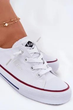 Discount Lee Cooper Materiałowe Trampki Damskie LCW-25-02-3296L Białe