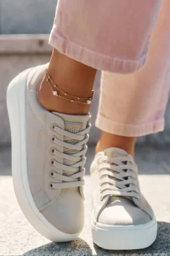 Best Materiałowe Trampki Damskie Na Platformie Big Star RR274465 Beżowe Damskie Trampki Damskie Big Star|Trampki Damskie Niskie