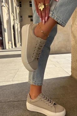 Best Materiałowe Trampki Damskie Na Platformie Big Star RR274465 Beżowe Damskie Trampki Damskie Big Star|Trampki Damskie Niskie