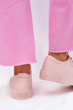 Hot Big Star Shoes Materiałowe Trampki Damskie Big Star RR274404 Różowe