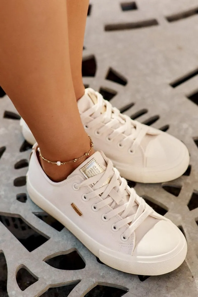 Trampki Damskie Big Star|Trampki Damskie Niskie>Big Star Shoes Materiałowe Trampki Damskie Big Star RR274768 Beżowe