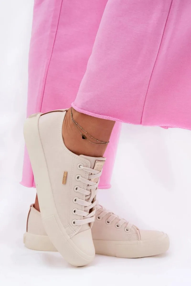 Trampki Damskie Big Star|Trampki Damskie Niskie>Big Star Shoes Materiałowe Trampki Damskie Big Star RR274768 Beżowe