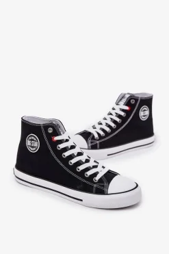 Hot Big Star Shoes Materiałowe Trampki Męskie Big Star NN174304 HI-POLY SYSTEM Czarne Czarny