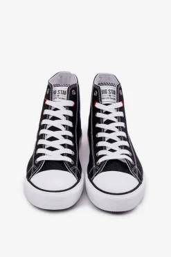 Hot Big Star Shoes Materiałowe Trampki Męskie Big Star NN174304 HI-POLY SYSTEM Czarne Czarny