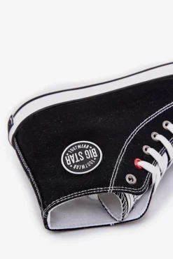 Hot Big Star Shoes Materiałowe Trampki Męskie Big Star NN174304 HI-POLY SYSTEM Czarne Czarny