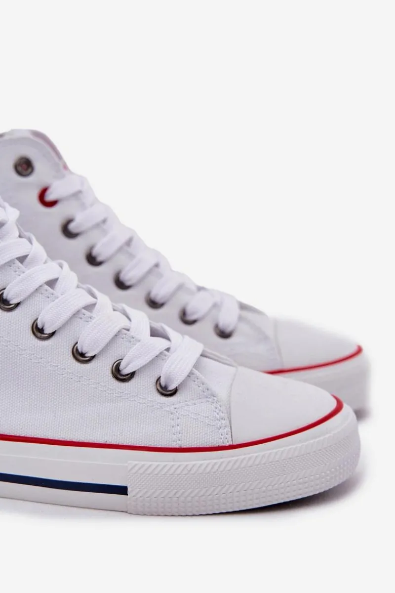 Trampki Męskie Big Star|Trampki Wysokie>Big Star Shoes Materiałowe Trampki Męskie Big Star NN174305 HI-POLY SYSTEM Białe Biały