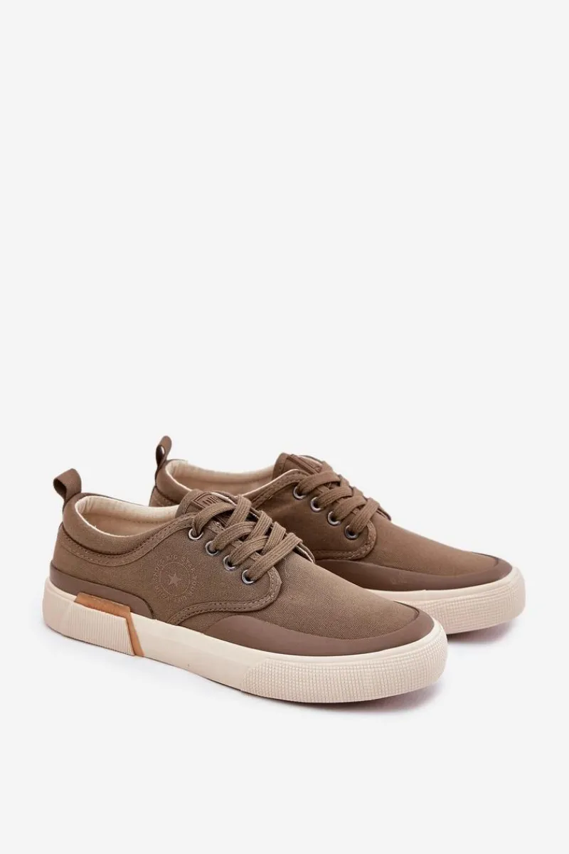 Trampki Męskie Big Star|Trampki Niskie>Big Star Shoes Materiałowe Trampki Męskie Big Star RR174064 Khaki