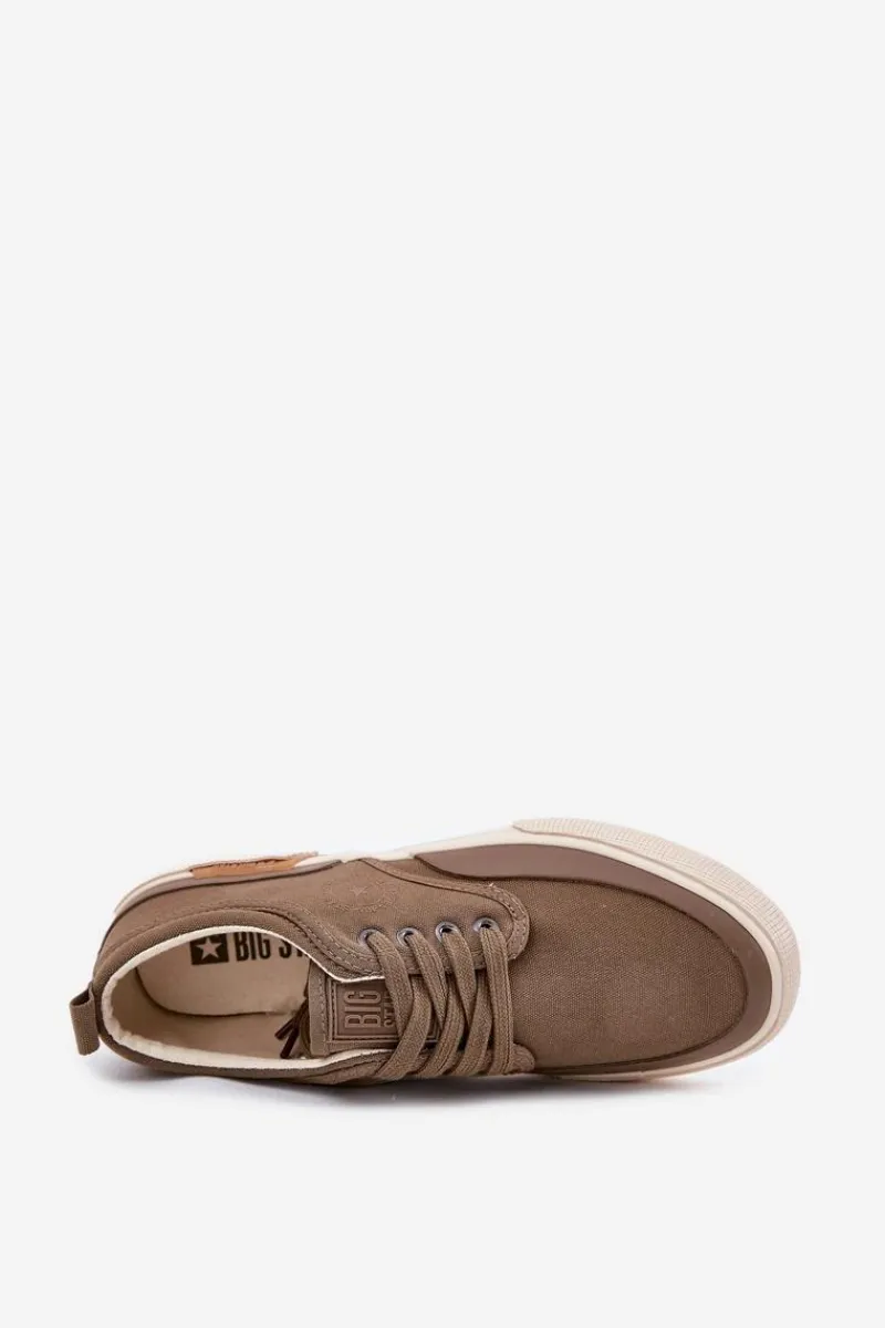 Trampki Męskie Big Star|Trampki Niskie>Big Star Shoes Materiałowe Trampki Męskie Big Star RR174064 Khaki