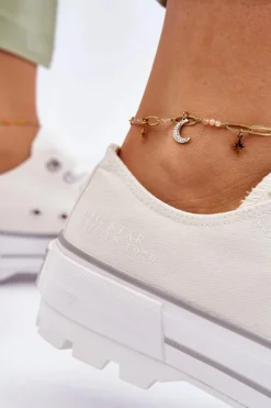 Online Big Star Shoes Materiałowe Trampki Na Platformie Big Star LL274150 Białe Biały